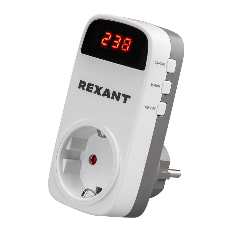 Реле напряжения вилка-розетка c дисплеем 16А REXANT