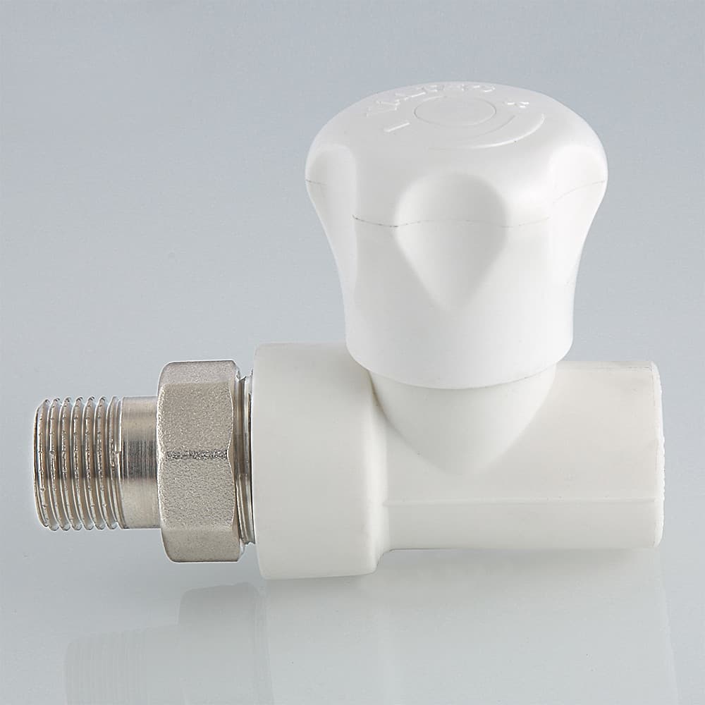 Клапан для радиатора 25x3/4' прямой полипропиленовый PPR белый
