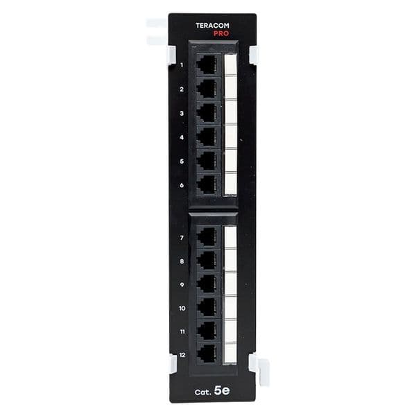 Патч-панель настенная TERACOM PRO Cat.5E неэкранированная UTP 12 портов RJ-45 Dual IDC