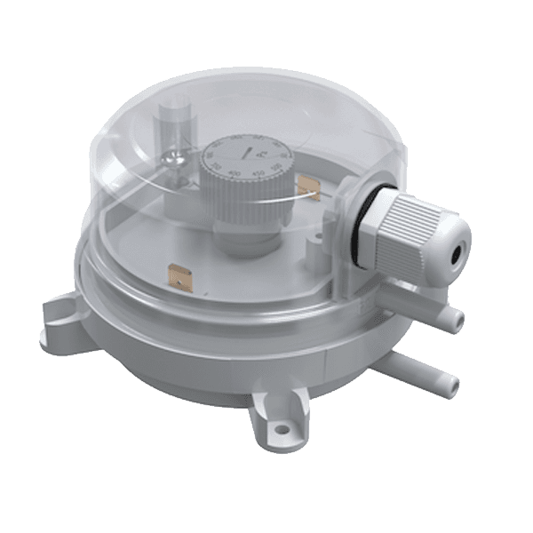 Датчик перепада давления 150-1500 Па, IP65, регулируемый дифференциал