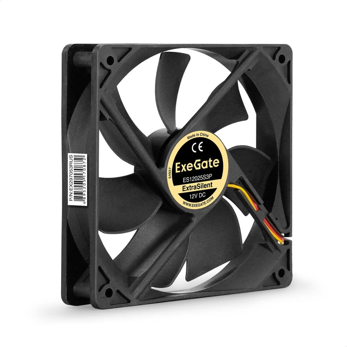 Вентилятор для корпуса 12В DC, 120x120x25 мм, 3pin, 1300RPM, 22dBA, подшипник скольжения
