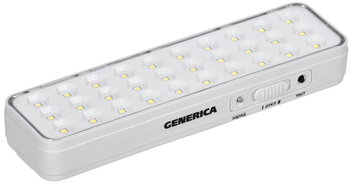 Светильник светодиодный аккумуляторный ДБА 1030 непостоянного действия 30LED 5ч 3 Вт GENERICA