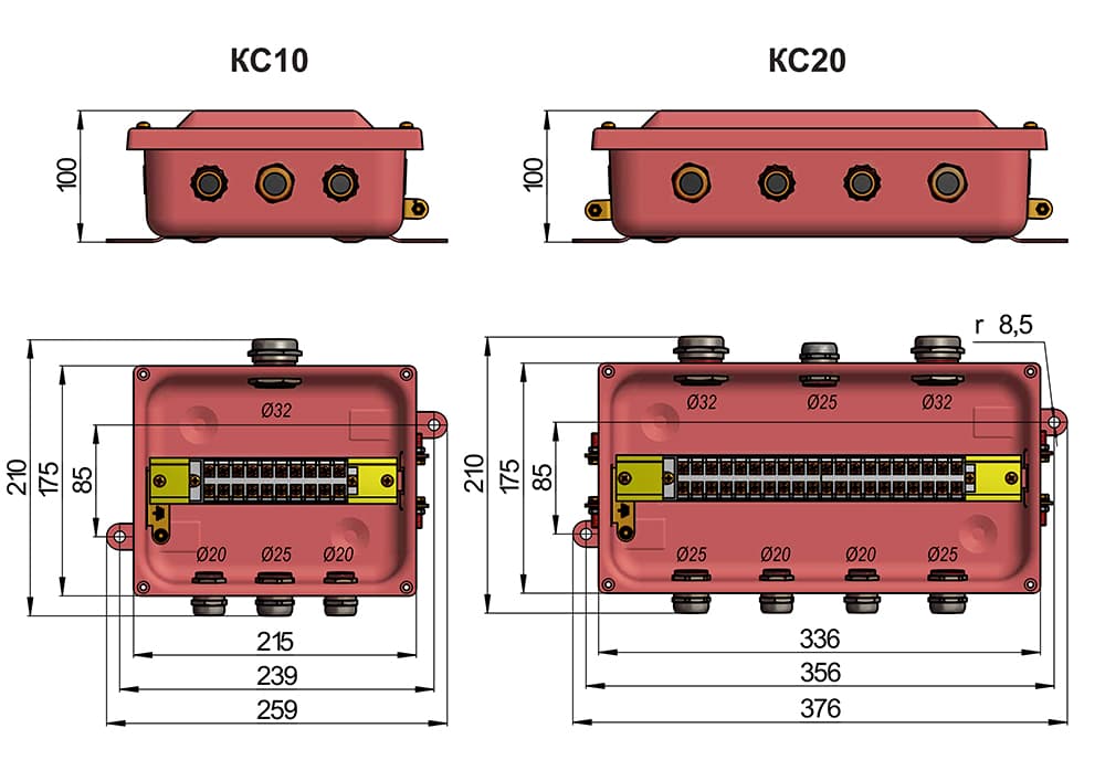 Коробка соединительная КС-20 У2 IP54 пластиковый ввод ГОФРОМАТИК