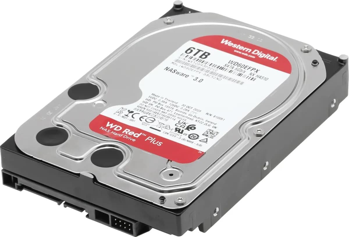 Жесткий диск 3.5'' 6 ТБ Red Plus, SATAIII, 5400 об/мин, 256 МБ