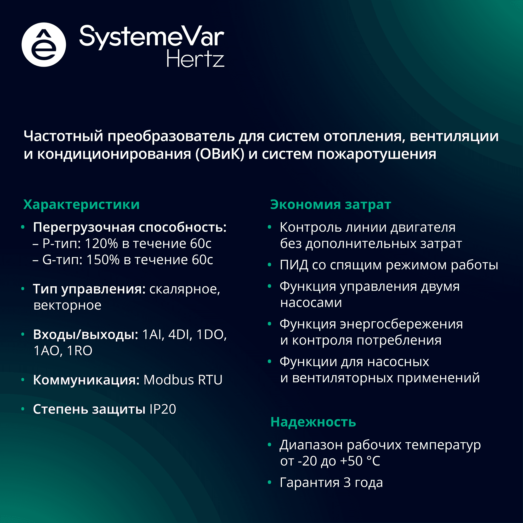 Преобразователь частоты STV050 1,5 кВт 220В ЭМС С3 + LED панель оператора