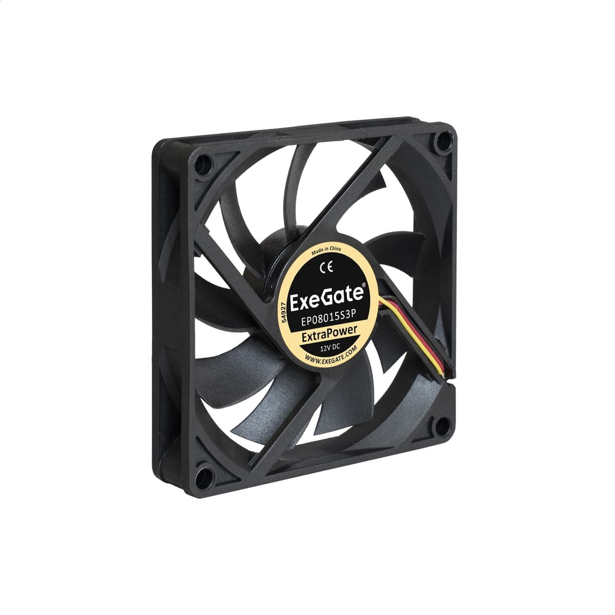 Вентилятор для корпуса 12В DC, 80x80x15 мм, 3pin, 2500RPM, 25dBA, подшипник скольжения