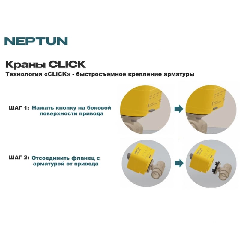 Кран с электроприводом Neptun Bugatti Click 12В 1/2