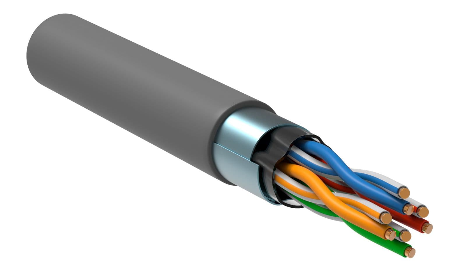 Витая пара F/UTP кат 5E 4 пары PVC 305м серый GENERICA
