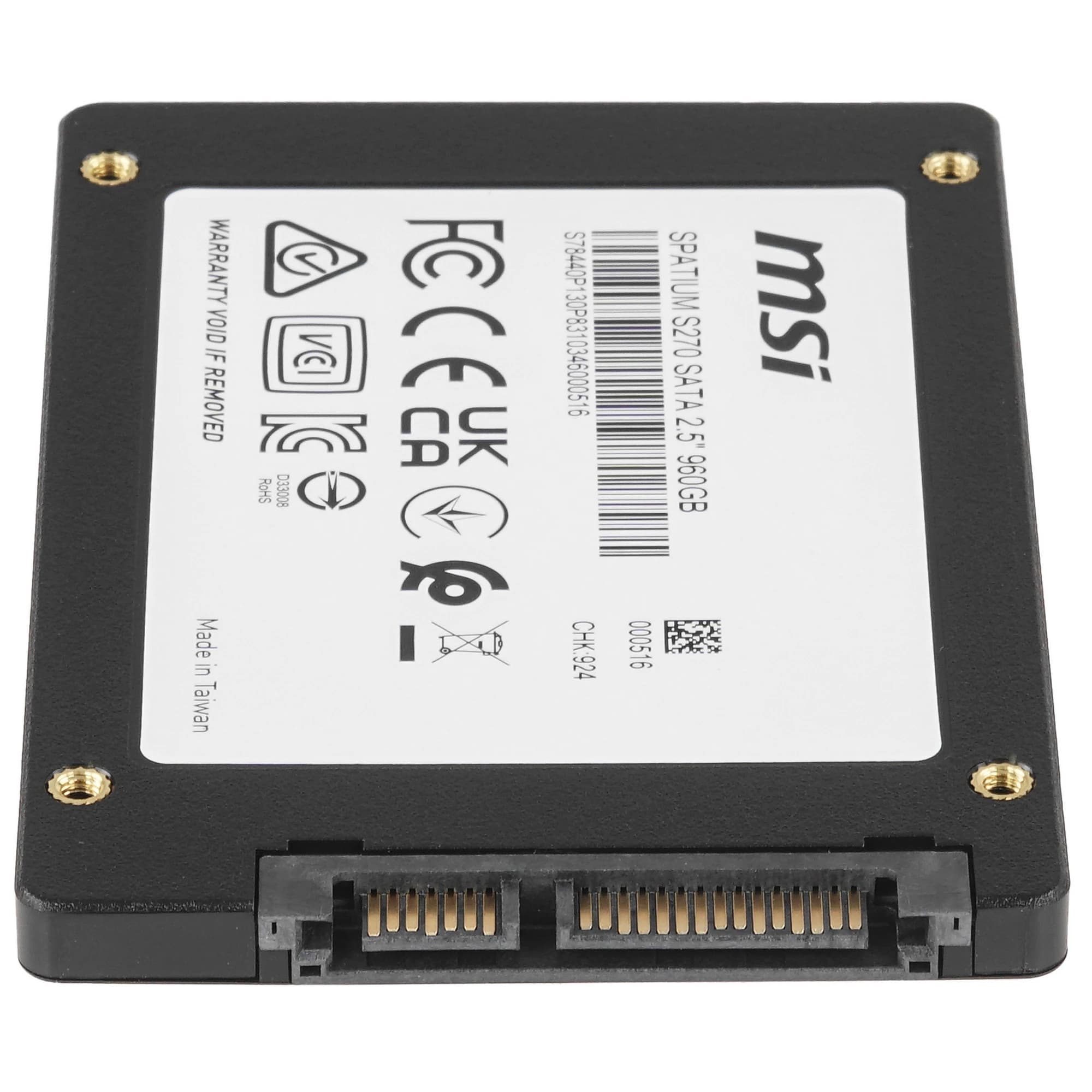 Накопитель SSD 2.5'' 960GB SPATIUM S270, SATAIII, 3D NAND, 500/450 Мб/с