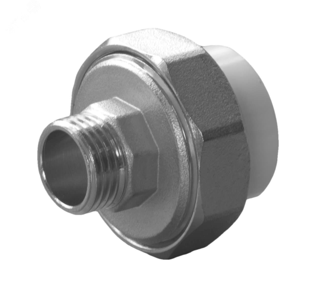 Муфта разъемная 20x3/4' НР полипропиленовая PPR американка, белая