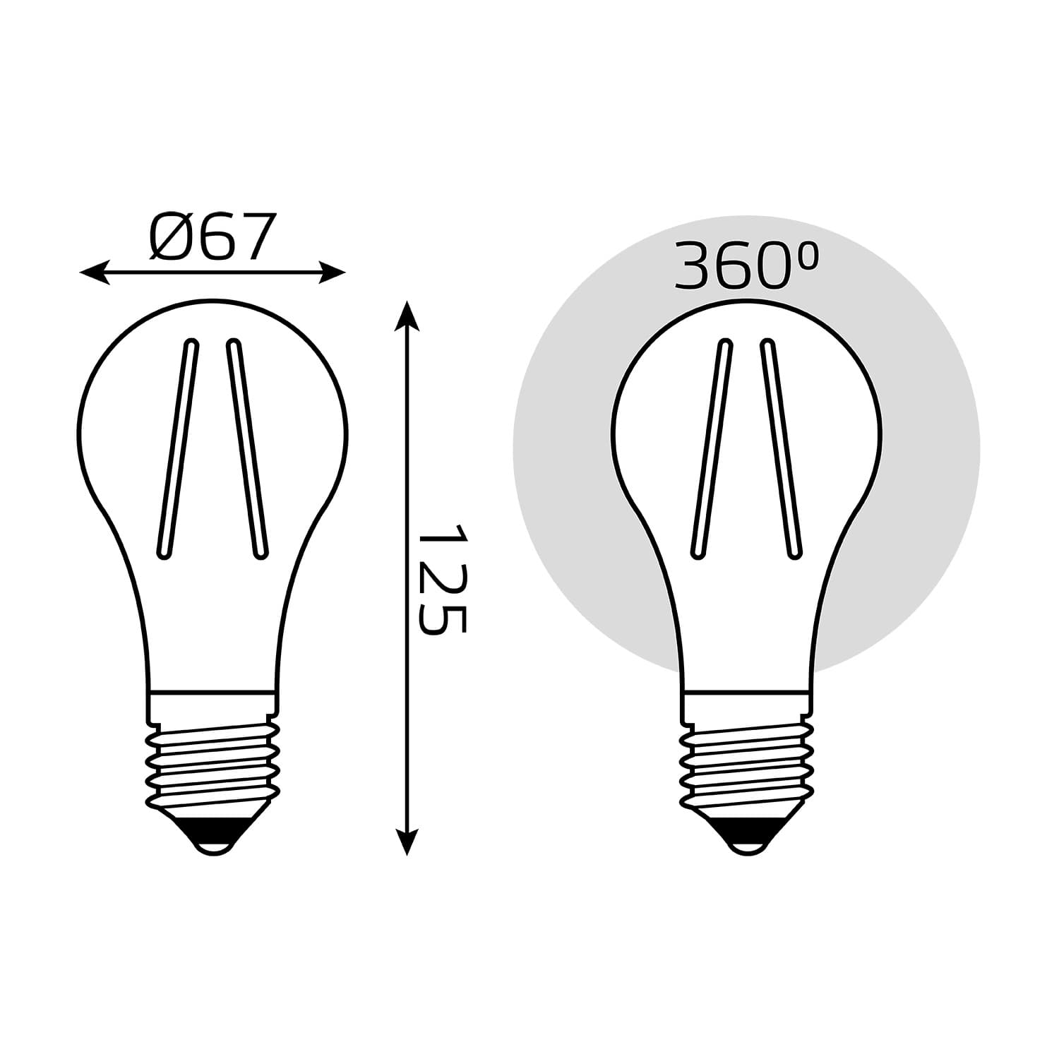 Лампа светодиодная филаментная LED 22 Вт 2100 лм 4100К А70 груша нейтральный E27 AC 220В прозрачная колба Black Filament