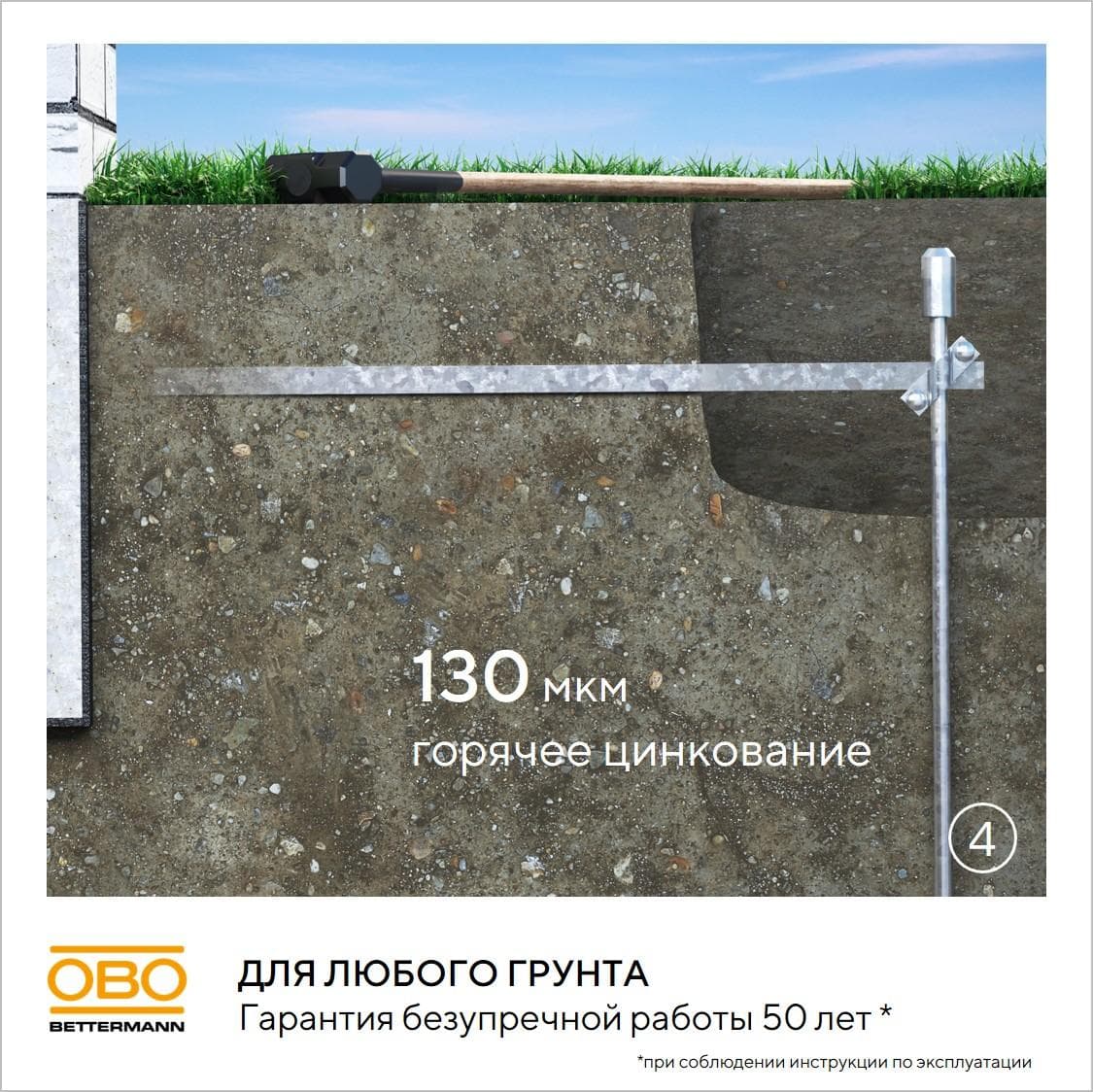 Комплект заземления безмуфтовый D20 мм, 6 м, FT (EK 219 20 ST FT)