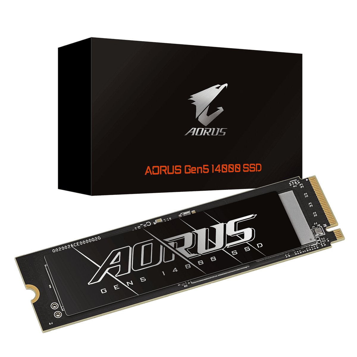 Накопитель SSD M.2 2280 1TB AORUS Gen5 14000 AG514K, PCIe 5.0 x4, 3D TLC NAND, 14000/6850 Мб/с
