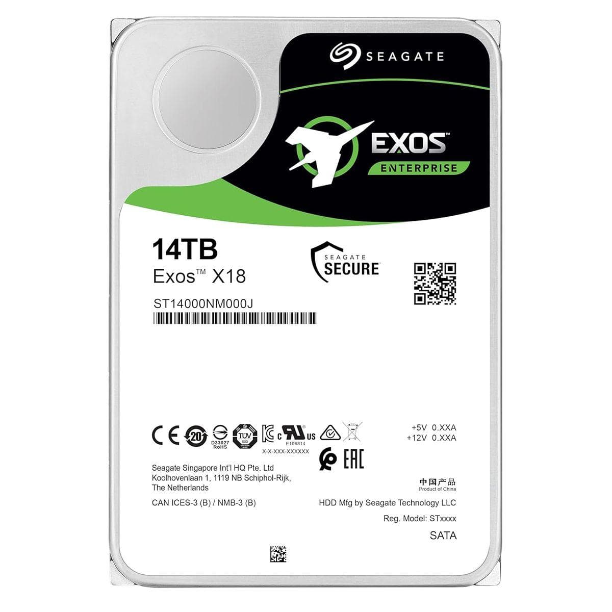 Жесткий диск 3.5'' 14 TБ Exos X18, SATAIII, 7200 об/мин, 256 МБ
