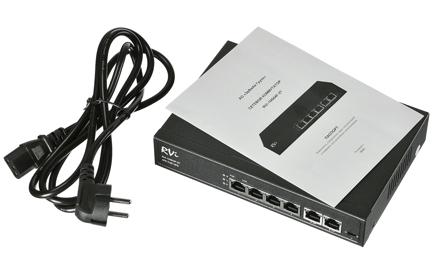 Коммутатор неуправляемый 6 портов RJ45 10 100 Мб/с PoE 65Вт