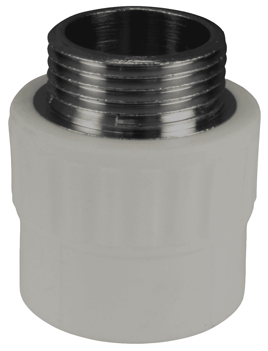 Муфта комбинированная 20x3/4' НР полипропиленовая PPR серая