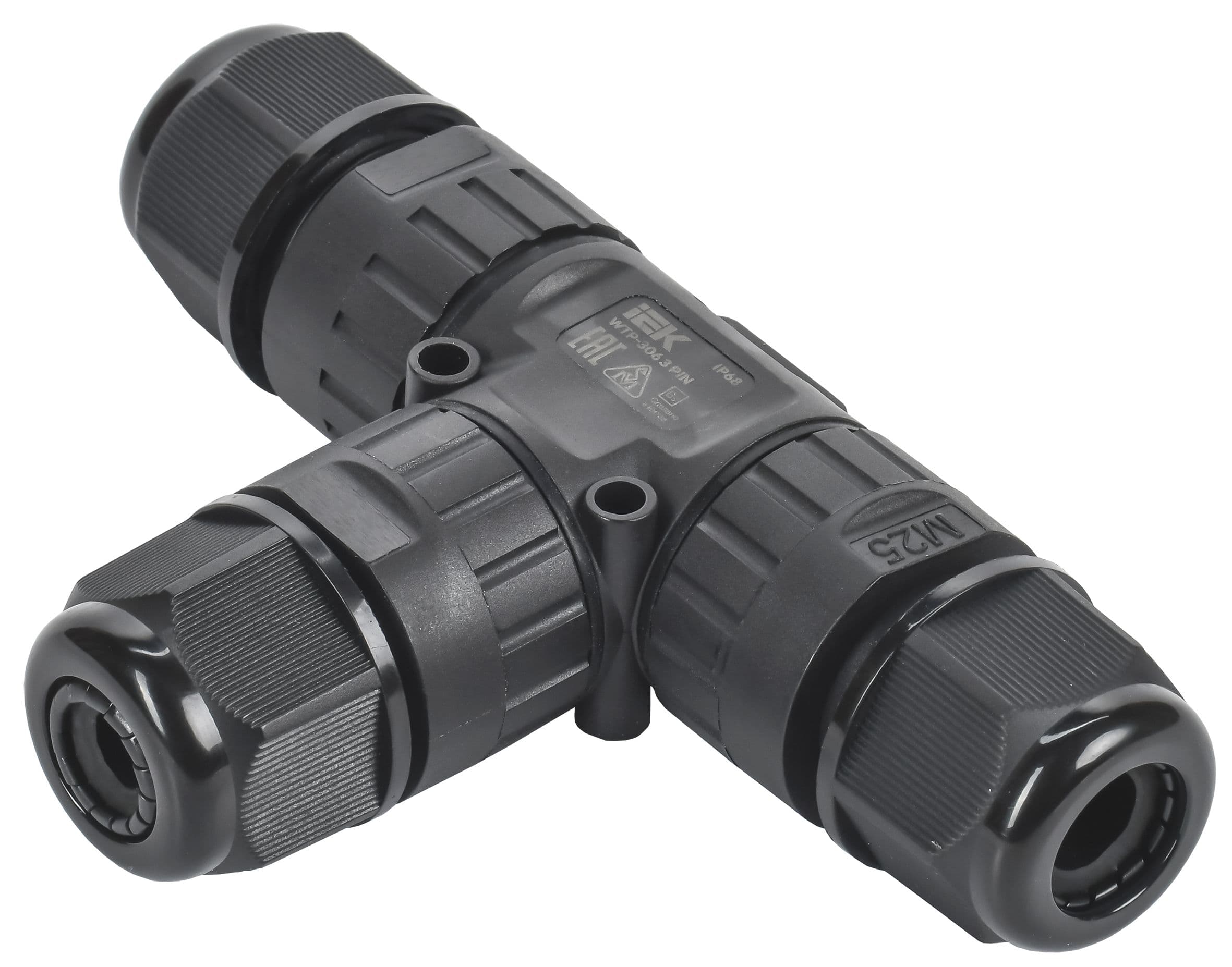 Коннектор кабельный герметичный WTP-306 3 PIN IP68 IEK