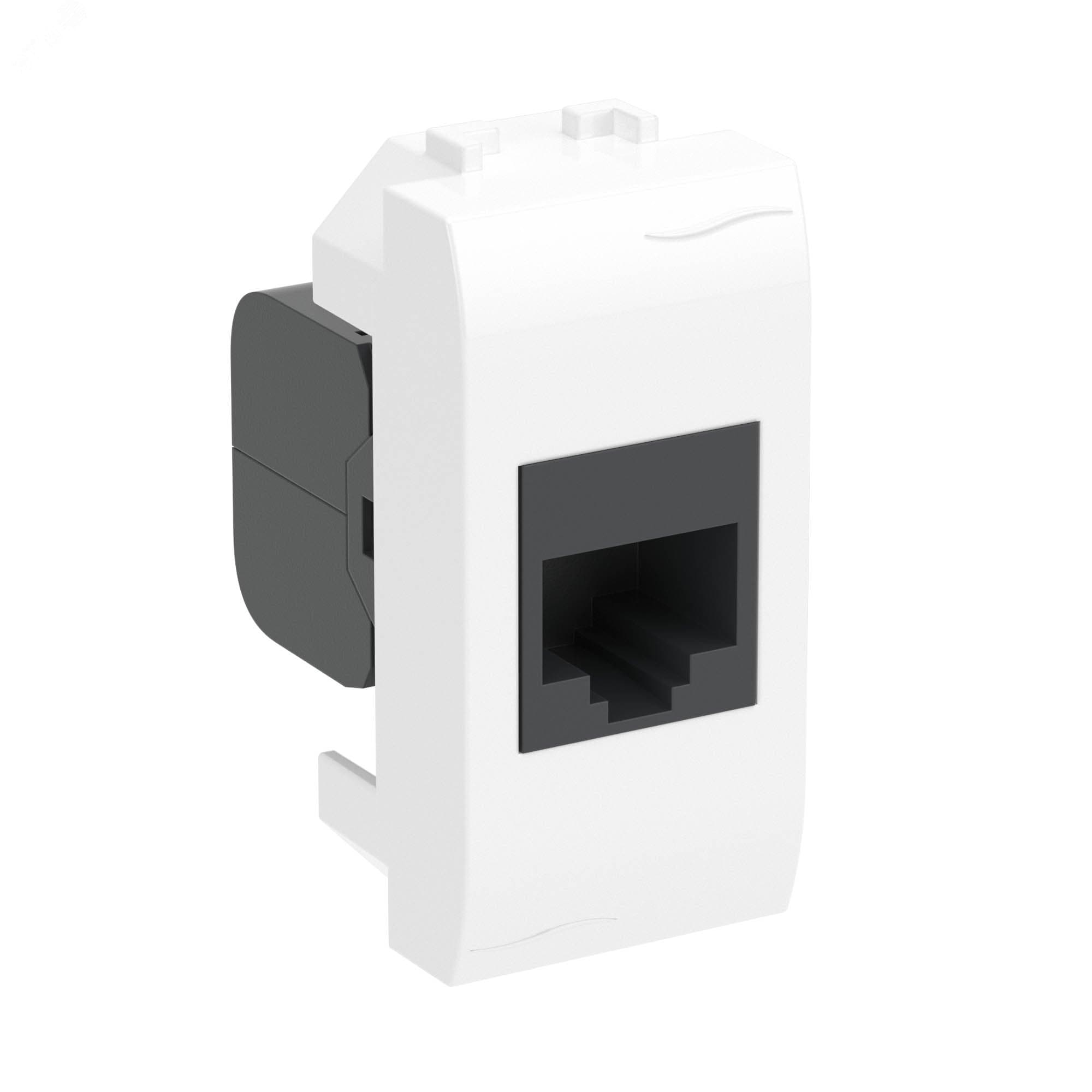 BRAVA Розетка компьютерная RJ45 (разъем PcNet) 1 модуль категория 5е белая