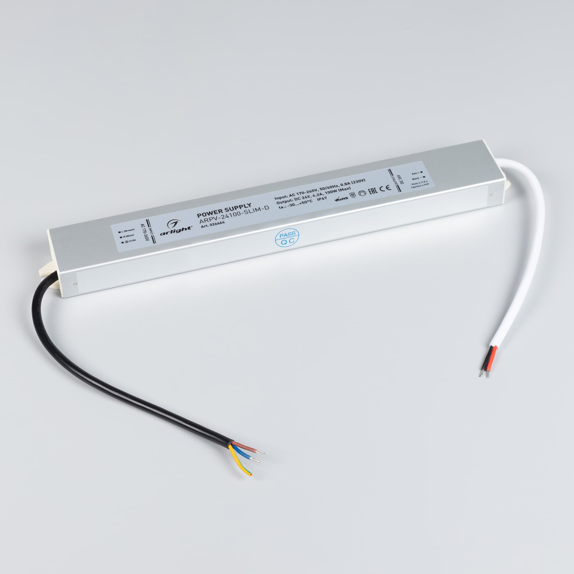 Блок питания ARPV-24100-SLIM-D (24V, 4.2A, 100W) (ARL, IP67 Металл, 3 года)
