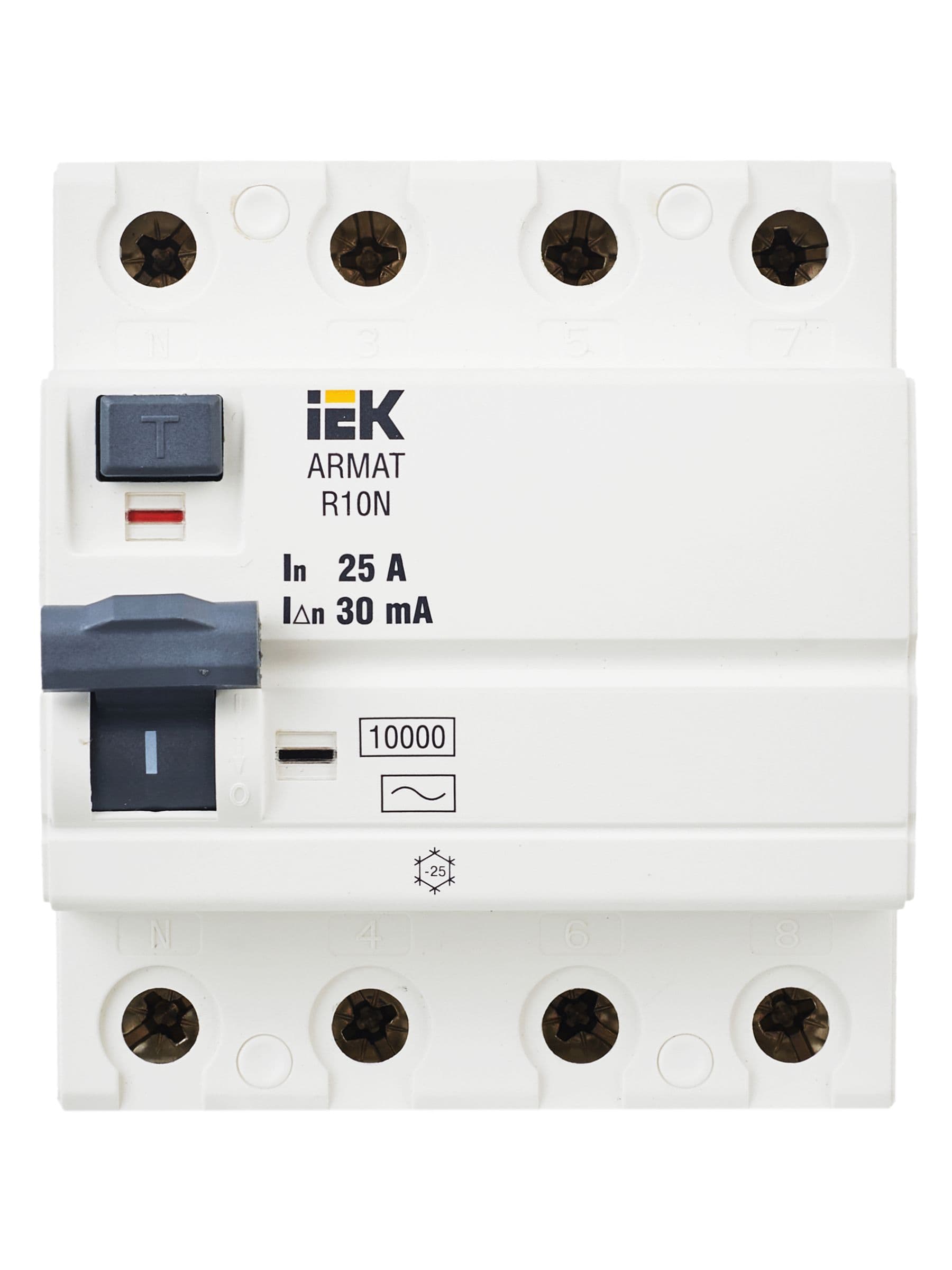 ARMAT Выключатель дифференциального тока R10N 4P 25А 30мА тип AC