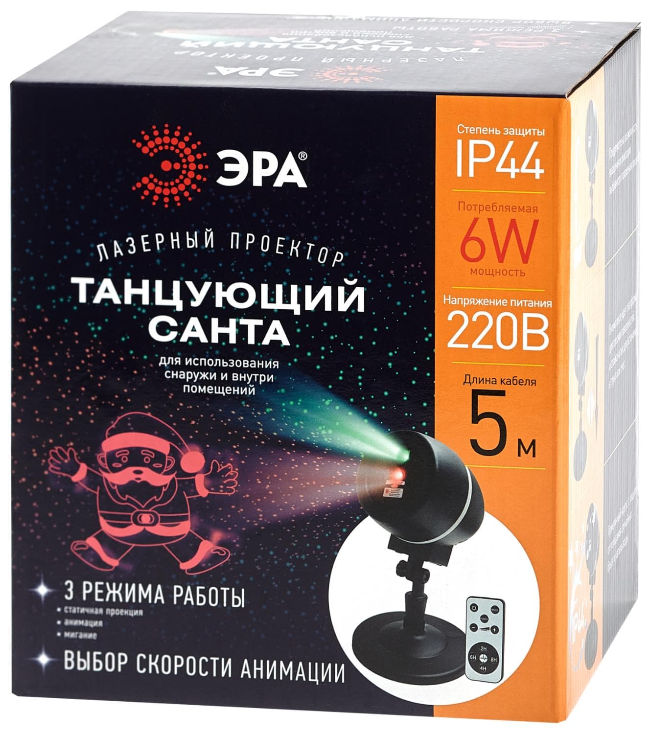 Проектор Laser Танцующий Санта, IP44, 220В ENIOP-06