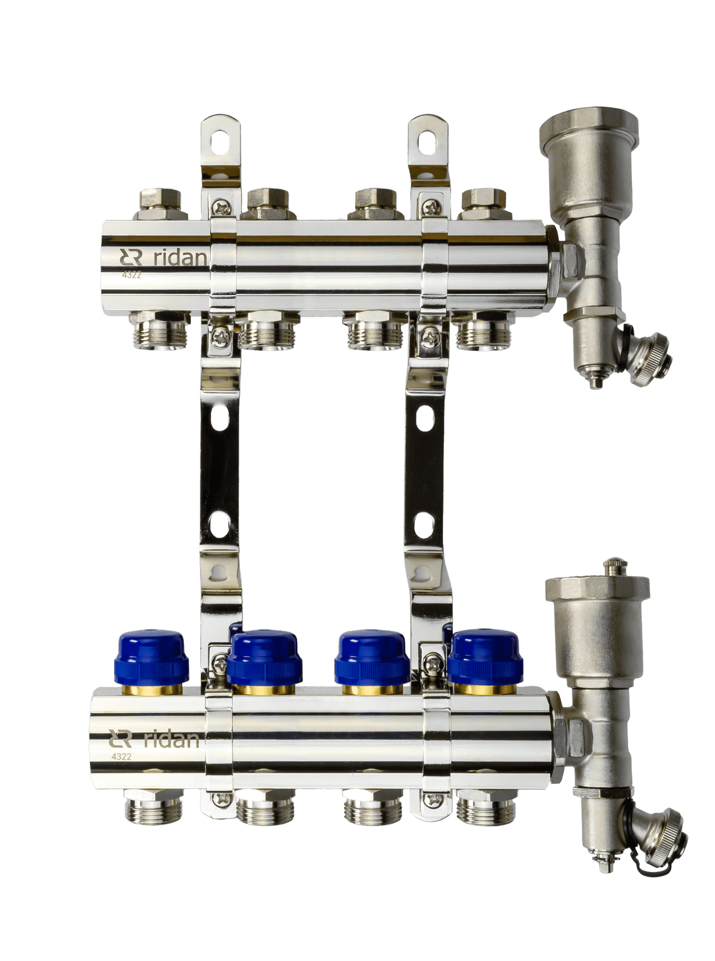 Коллекторная группа FHF-4R set 4 контура 1'x3/4' c воздухоотводчиками и кронштейнами