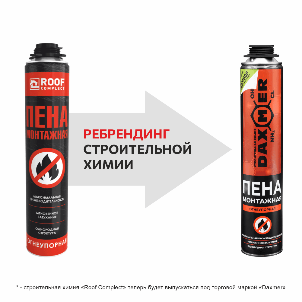 Пена монтажная DAXMER огнеупорная (890гр)