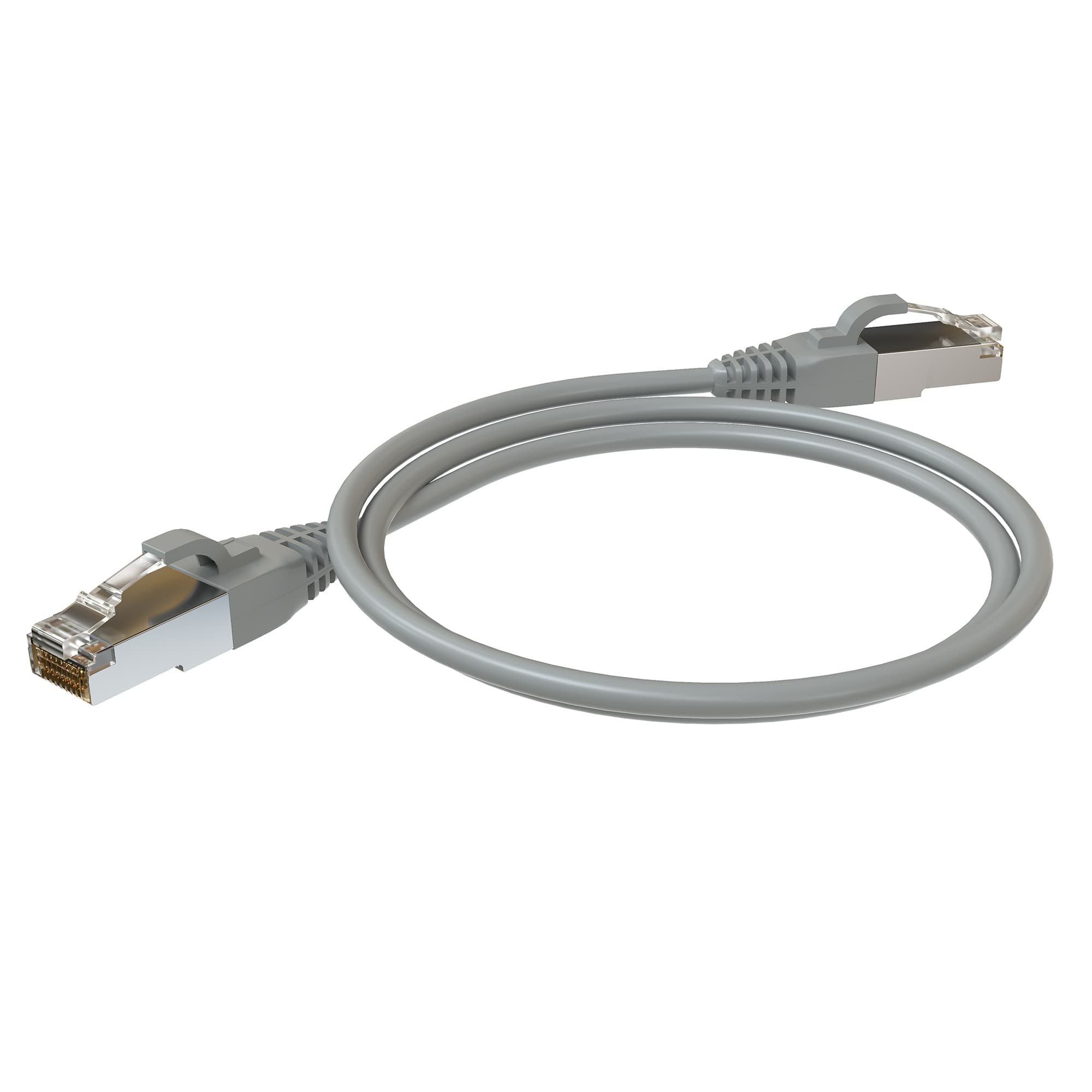 Патч-корд F/UTP, категория 5е, 2xRJ45, экранированный, серый, LSZH, 1 м