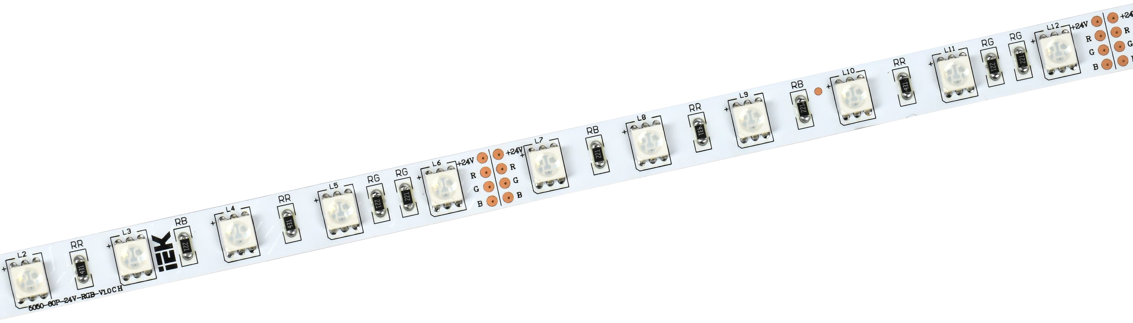 Лента светодиодная 5м LSR-5050RGB60 14,4Вт/м 24В RGB IP20 60LED/м