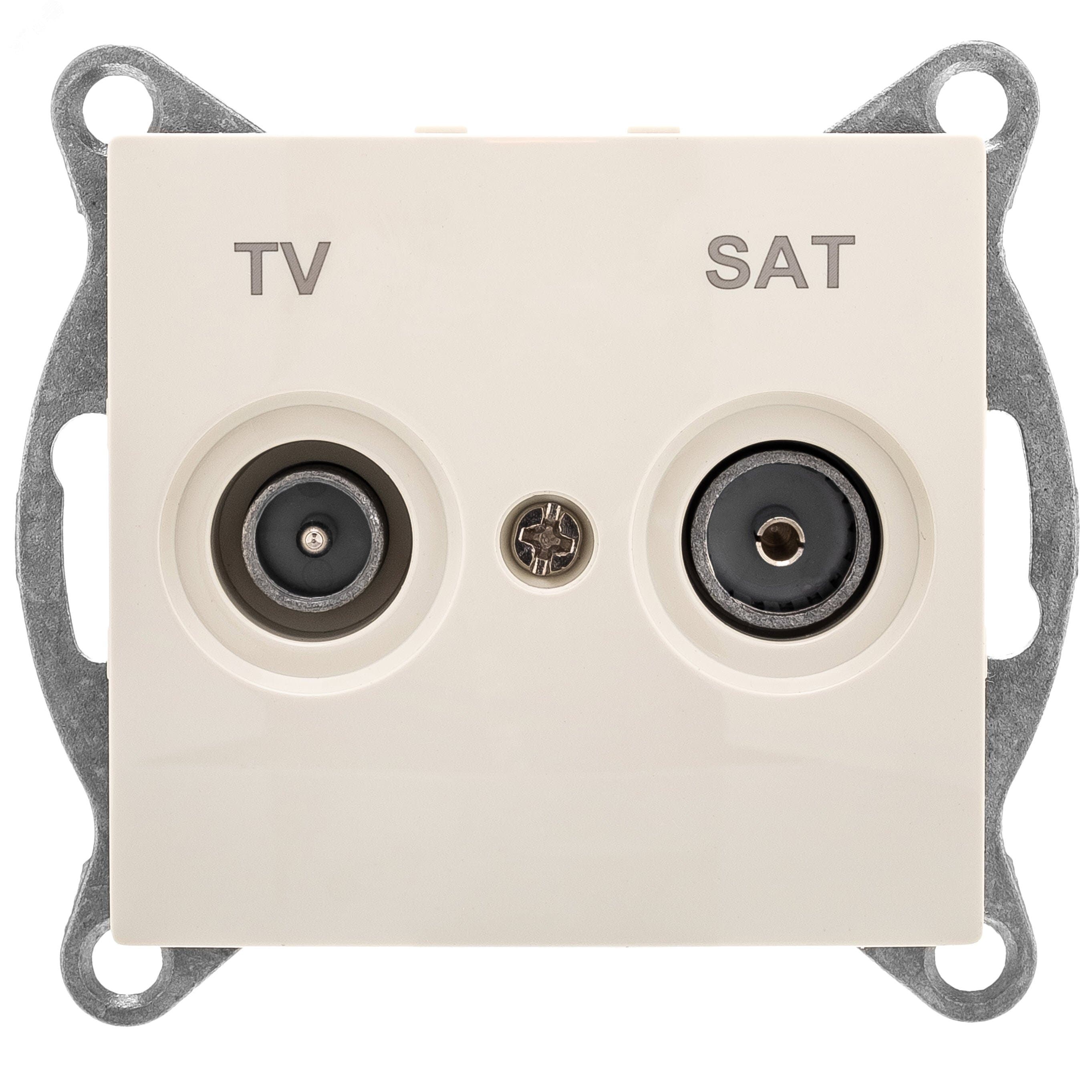 Розетка TV+ SAT Bravo, оконечная, механизм, бежевый