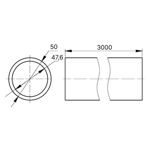 Труба из нержавеющей стали AISI 316L 50x1,2x3000  мм
