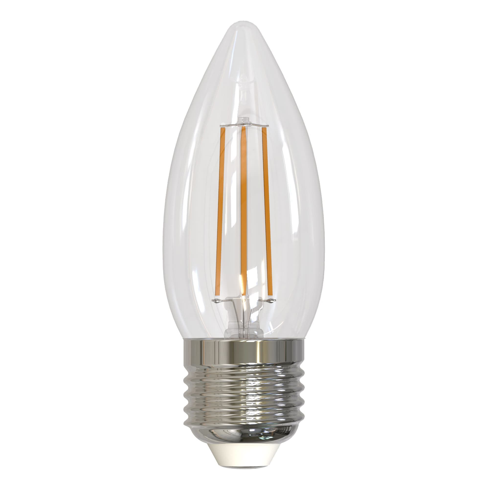 Лампа светодиодная Форма свеча прозрачная Теплый белый свет 3000K LED-C35-5,5W/3000K/E27/CL/SLF