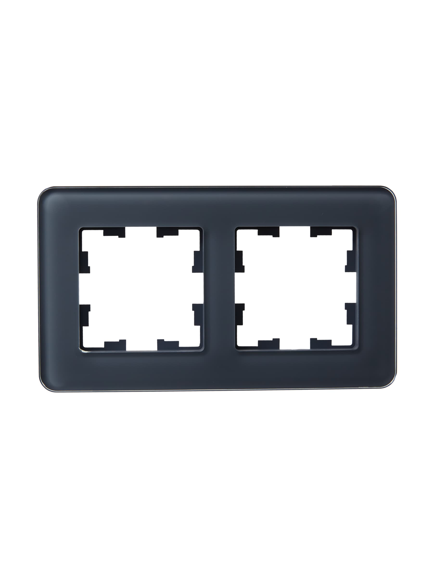 BRITE Рамка 2 поста РУ-2-2-Бр стекло графит RE IEK
