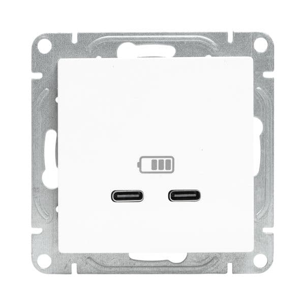 Эпика Механизм розетки USB-C - 2шт белый EKF