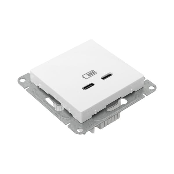 Эпика Механизм розетки USB-C - 2шт белый EKF