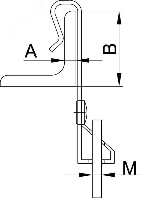 Крепеж для шпильки М6 балке 1.5-5 мм вертикальный монтаж