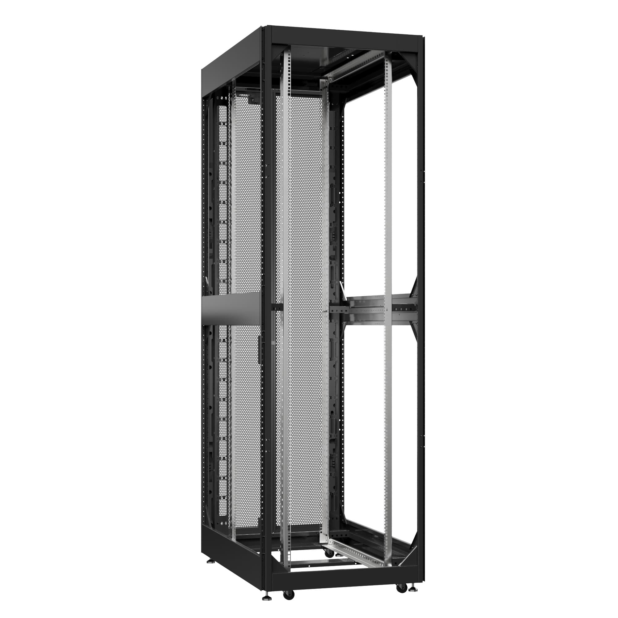 Шкаф серверный 52U 800х1200 передняя дверь: без. задняя дверь: двустворчатая перфорированная IP20. боковые панели: без. цвет: черный RAL9005