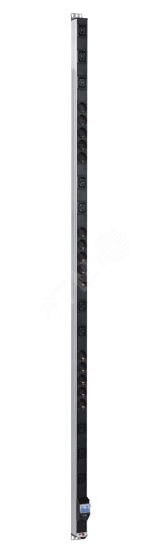 Блок розеток вертикальный Rem-16 автомат 16A 15 Schuko 10 IEC 60320 C19 16A 42-48U колодка