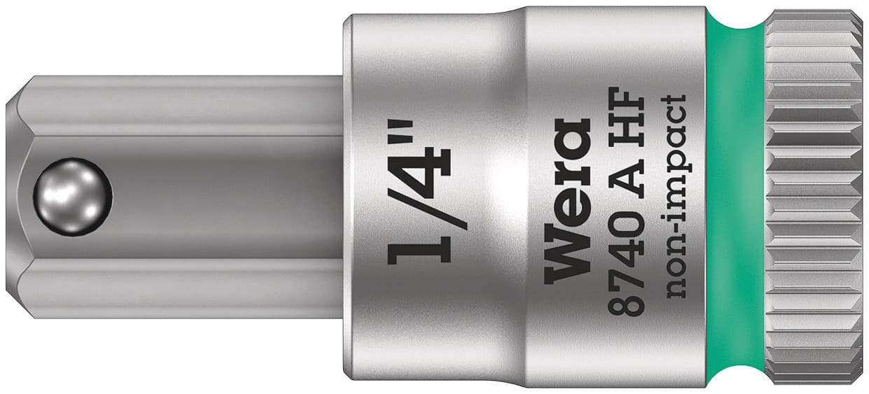 Головка торцевая 8740 A Hex-Plus HF Zyklop со вставкой под внутренний шестигранник DR 1/4 с функцией фиксации крепежа 1/4X28 мм