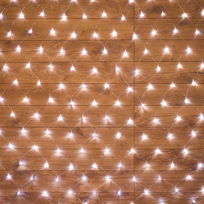 Гирлянда Сеть 1,8х1,5 м, прозрачный ПВХ, 180 LED белые