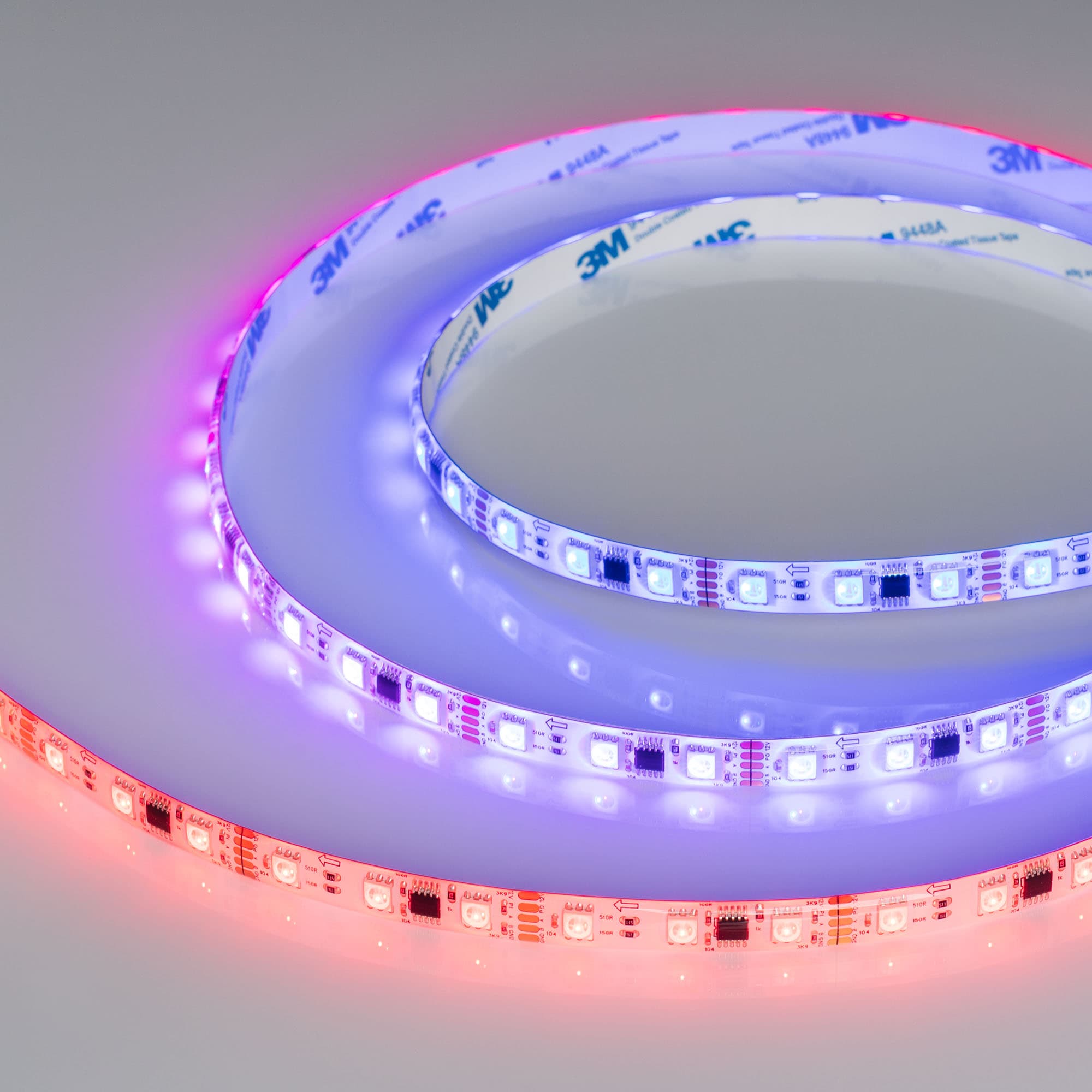 Лента светодиодная 14 Вт/м 12В IP65 RGB 60LED/м DMX-B60-10-15mm SMD 5060 5 м