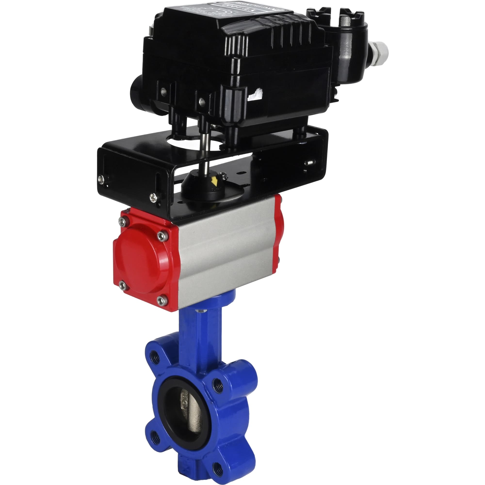 Затвор дисковый поворотный QT450-QT450-NBR-2W-Fb-H Ду50 Ру16 корпус чугун QT450, диск чугун QT450, уплотнение NBR, с пневмоприводом DA-065 и позиционером EPRP1-NU-Fb-08 с обратной связью