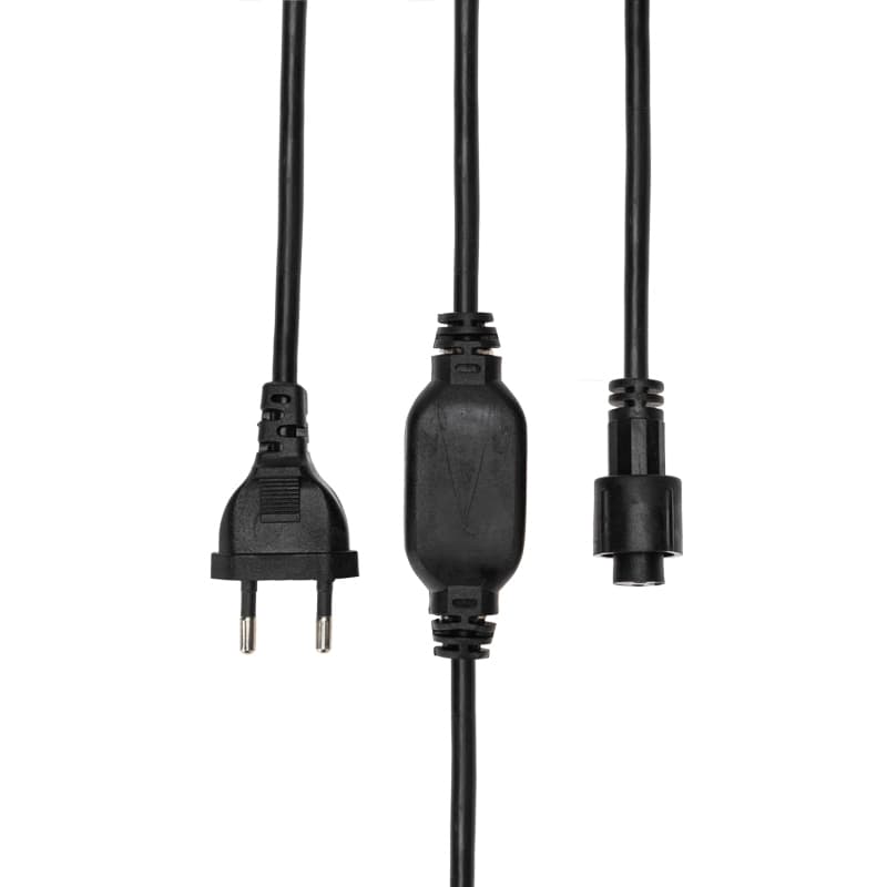 Комплект подключения уличных для гирлянд 230В / 4А, черный провод, IP65