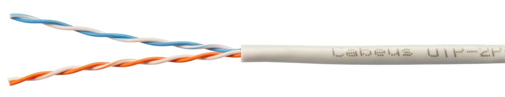 Витая пара U/UTP Cat 5e 2 пары LIGHT 0.48мм solid LSZH нг(А)-HF 100м