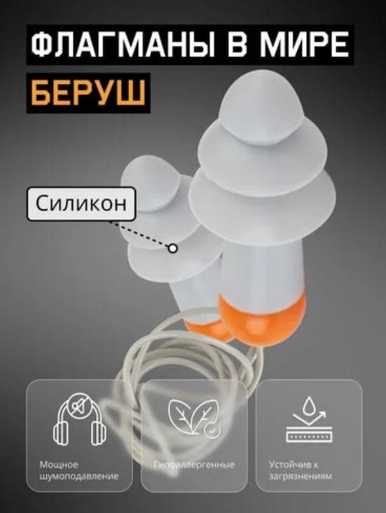 Беруши противошумные многоразовые силиконовые Sonido a 33дБ