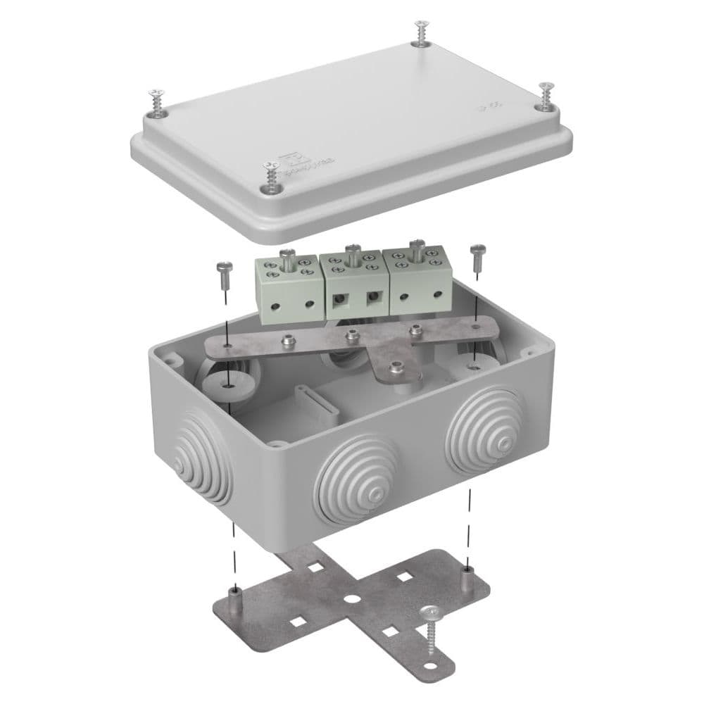 Коробка огнестойкая для о/п 40-0340-FR6.0-6 Е15-Е120 RAL7035 120х80х50 (20 шт/кор)