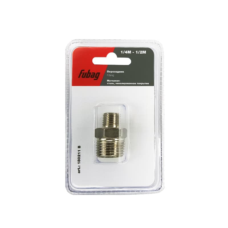 Переходник 1/4''М на 1/2''M блистер 1 шт