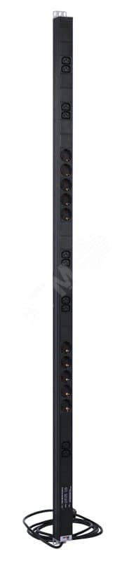 Блок розеток вертикальный Rem-16 фильтр защиты индикатор 10 Schuko 10 C13 16A 33-48U шнур 3м