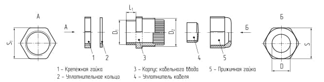 Ввод кабельный пластиковый PG 7 (3-6.5 мм)