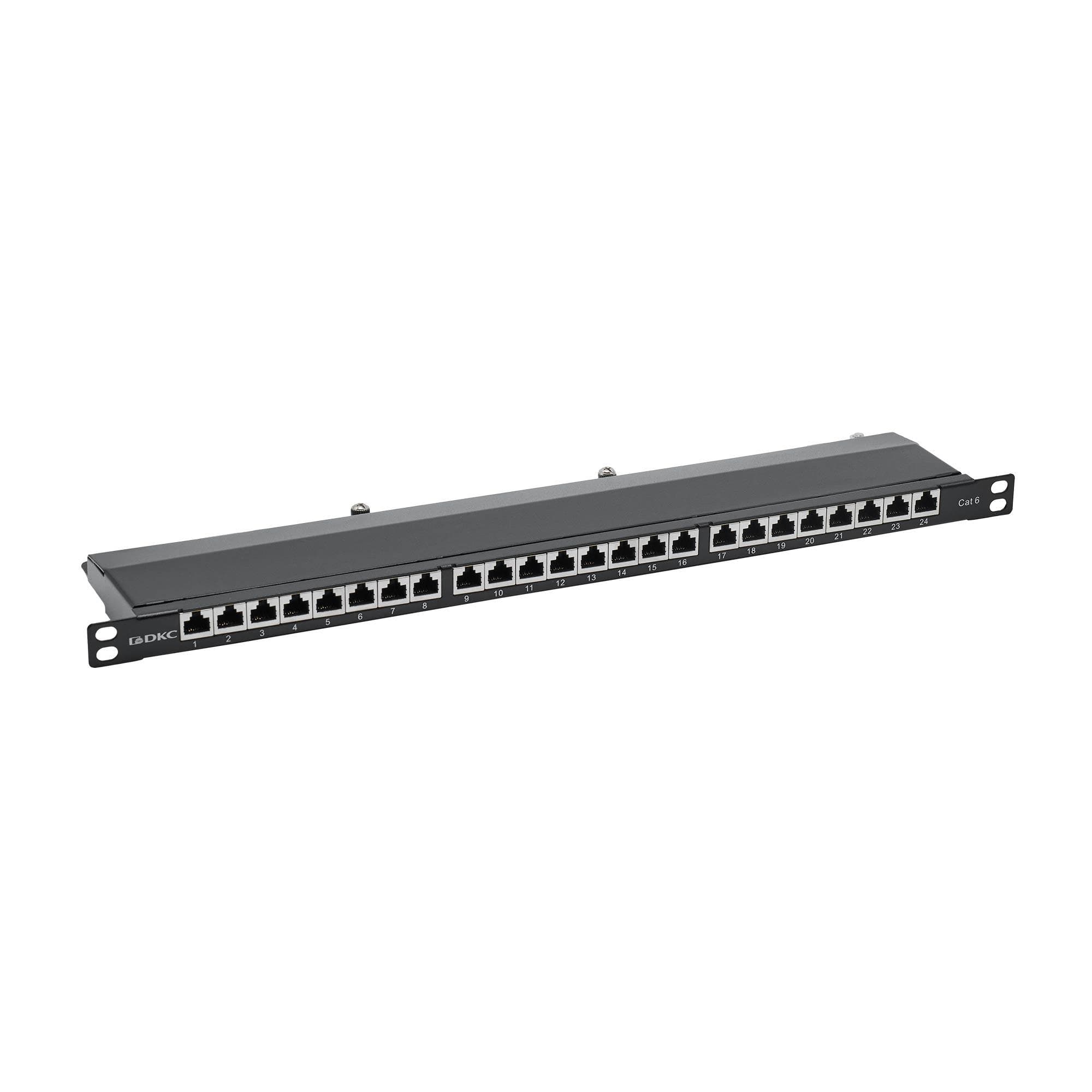 Патч-панель 19'. 0.5 U.CAT6. 24 порта RJ45. экранированная